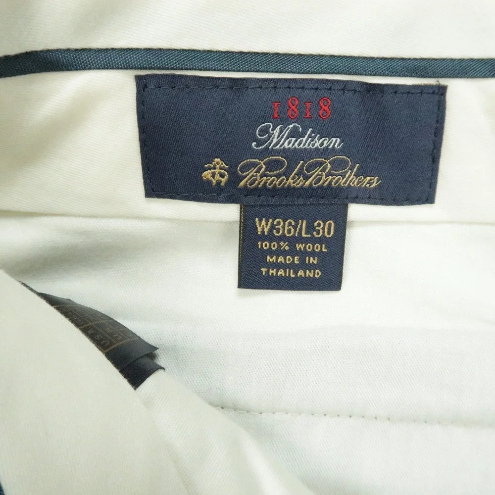 Brooks Brothers Pants Mens 36x30 Gray Madison Pleated Straight Wool Trouser *